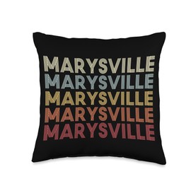 Marysville Ohio Marysville OH Retro Vintage Text Throw Pillow, 16x16, Multicolor