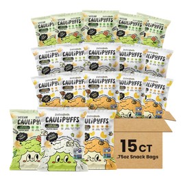 CauliPuffs - Corn, Rice, and Cauliflower Gluten Free Puffed Snack (15 x 0.75oz Bags, Variety Pack)