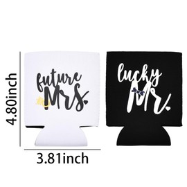 Mr and Mrs Gifts Set Wedding Bride and Groom Can Cooler Sleeve Holder 12 Oz Neoprene Can Insulator Non Slip Romantic Engagement Gifts for Couples Gifts for Him and Her