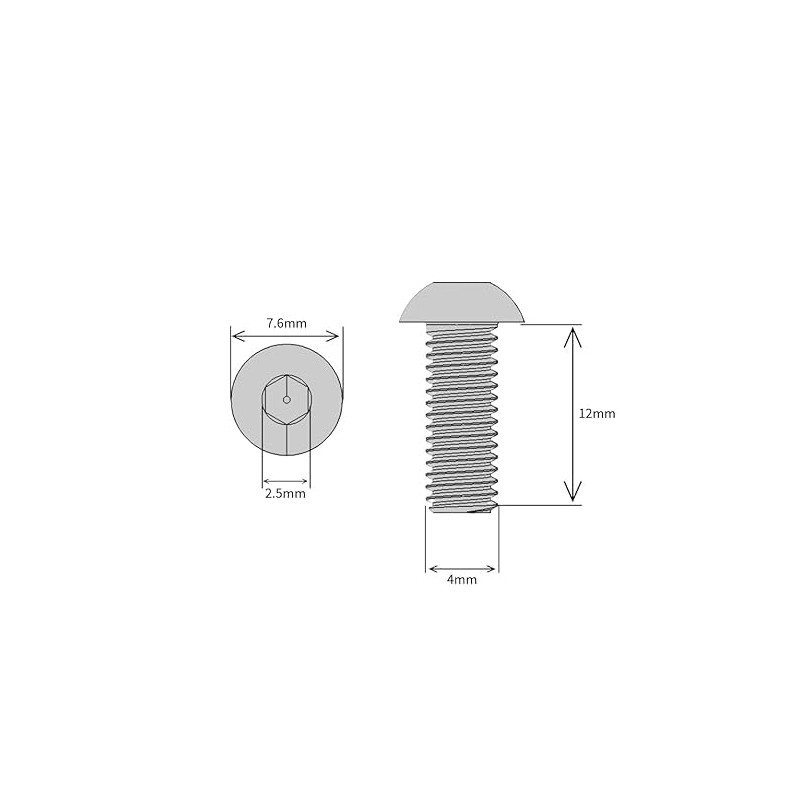M4 (4mm x 12mm) Hex Socket Button Head Screws -