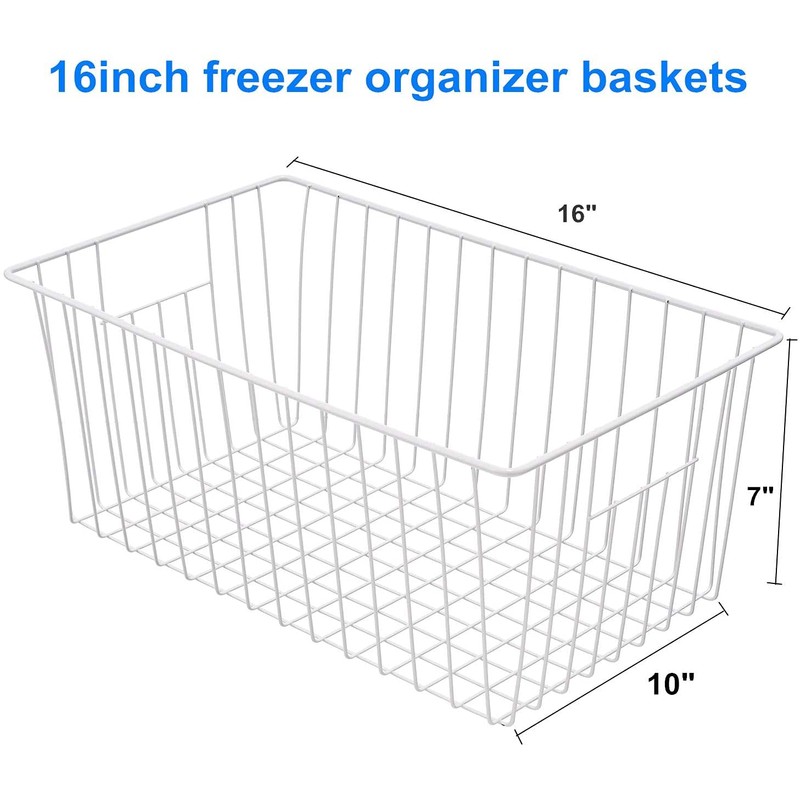 16inch Upright Freezer Organizer Baskets for 13-14,16-21 cu.ft Standup Freezer,