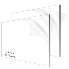 ADTDA Clear Acrylic Sheet Plexiglass,1/4" Thick (6mm) Acrylic Glass Sheet,Plexiglass Sheet for Craft Projects,Signs,Painting,Windows Replacement (2 Piece 11''x 14'')