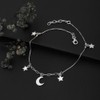 Vanbelle Sterling Silver Jewelry Hanging Moon and Star Anklet with