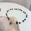 Punk Star Pendant Baroque Pearl Necklace for Women Asymmetric Black
