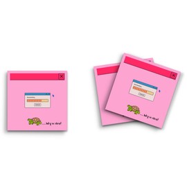 Butler in the Home Sticky Notes 3 Pack 3"x3" 50 Sheet Count Per Pad, Turtle Slow Downloading Computer, Cute Funny Memo Note Pads Stationery Journal Planner Paper