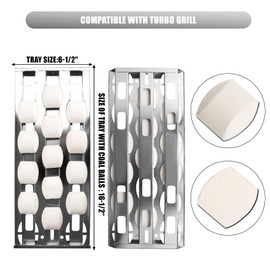 SafBbcue Briquette Tray for Turbo 720-0057 CG3CKW CG4CKW Elite CG3TDN CG5TDN XG3TCN Classic CG3TCN Cutlass Pro Briquette Tray RON30B RON38B RON42B Grills Stainless Steel 4 pcs
