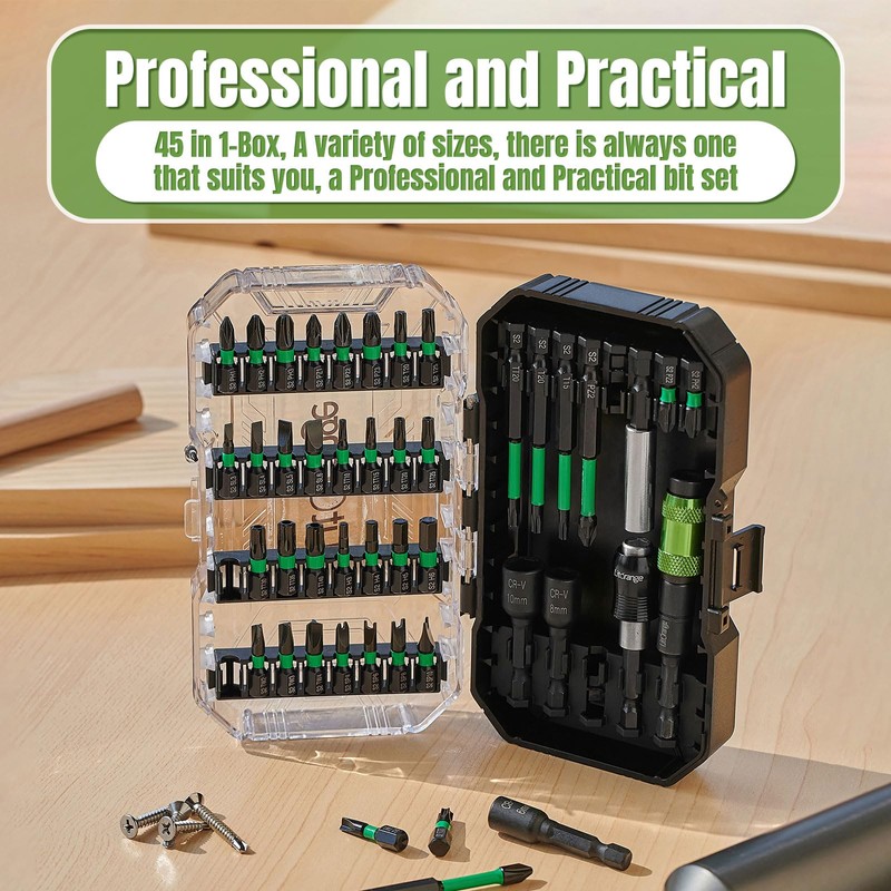 Litorange 45 Pcs Screwdriver Bit Set (PH-, PZ-, S-, H-,