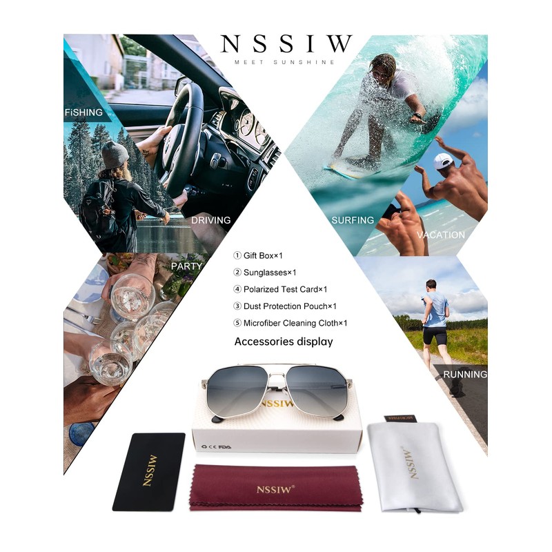 Aviator Sunglasses for Men and Women, Upgraded Polarized Sun Glasses,