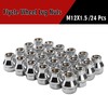 12x1.5 Chrome Extended Thread Lug Nut, 24PCS M12x1.5 ET Open