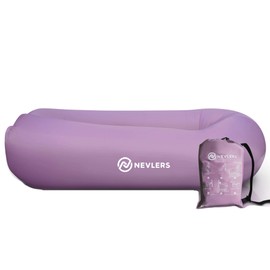 Nevlers Inflatable Lounger with Side Pockets and Matching Travel Bag - Lavender - Waterproof and Portable - Great and Easy to Take to The Beach, Park, Pool, Backyard and as Camping Accessories…
