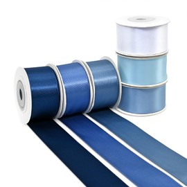 BVIEAKD Double Sided Dusty Blue Ribbon 26 mm Wide 6 Rolls Total 27 Meters Long Perfect for Crafts Wedding Decorations Bow Making Art Sewing and More