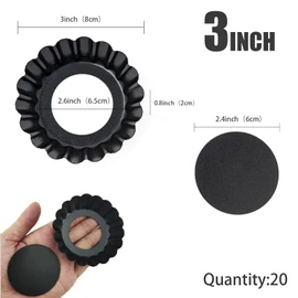 20 Pack Reusable Egg Tart Molds, 3 Inch Mini Tart Pans with Removable Bottoms, Carbon Steel Non-Stick Tart Tins Quiche Dessert Baking Mold for Ovens and Air Fryers