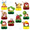 10 Centros de Mesa de Panal de Animales de Granja