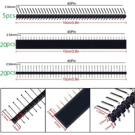 ANKKY Pin Header 2.54 mm 40 Pin Header 45 Pieces PCB Soldering Socket Header for Hole Grid Board IDE Cable Home Automation ..