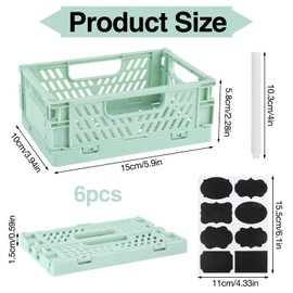 Pack of 6 Folding Box, Small, Multicoloured Mini Folding Box, Plastic Folding Boxes, Foldable Stable, Portable Folding Basket, 15 x 10 x 5.8 cm Storage Box for Home, Classroom, Office