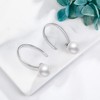 POPLYKE Pearl Earrings Silver 925 8 mm Pearl Earrings Hanging