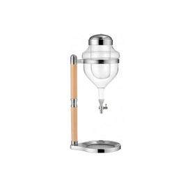 Nispira Ice Sake Wine Whisky Dispenser | Jug Cooler Decanter with Wooden Handle Borosilicate Glass Valve Opening, 1 Set