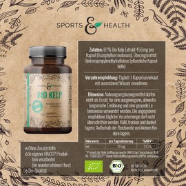 Bio Kelp with Kelp Extract Contains 315 μg Natural Iodine and Iodine from Brown Algae - Sea Kelp with 250 Iodine Tablets - Vegan