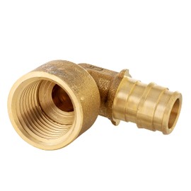 2-Pack EFIELD Pex A Expansion Brass Fittings 1/2"x 1/2" NPT Female Elbow For Pex-A Tube Connection, ASTM F1960,(PEX1960100)