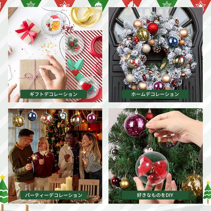 Plastic Ball, Ornament, Ball, Decorative, Christmas, Clear, Hollow Ball, Fillable,