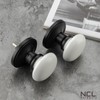 NCL White Door Knobs, 3 Pack Round Passage Door Knob,