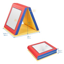 ECR4Kids SoftZone Folding Floor Mirror, Sensory Toy, Assorted