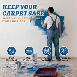 Carpet Protection Film 24" x 200' – Self-Adhesive Clear Plastic Floor and Carpet Protector for Stairs, Rugs, and hallways, Heavy-Duty Tear-Resistant Shield
