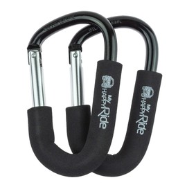 Stroller Hooks (Pack of 2) for Baby Prams and Pushchairs - Hook Your Bags Safely on The Pram or use by Hand - Strong Durable Buggy Clips - Universal Fit
