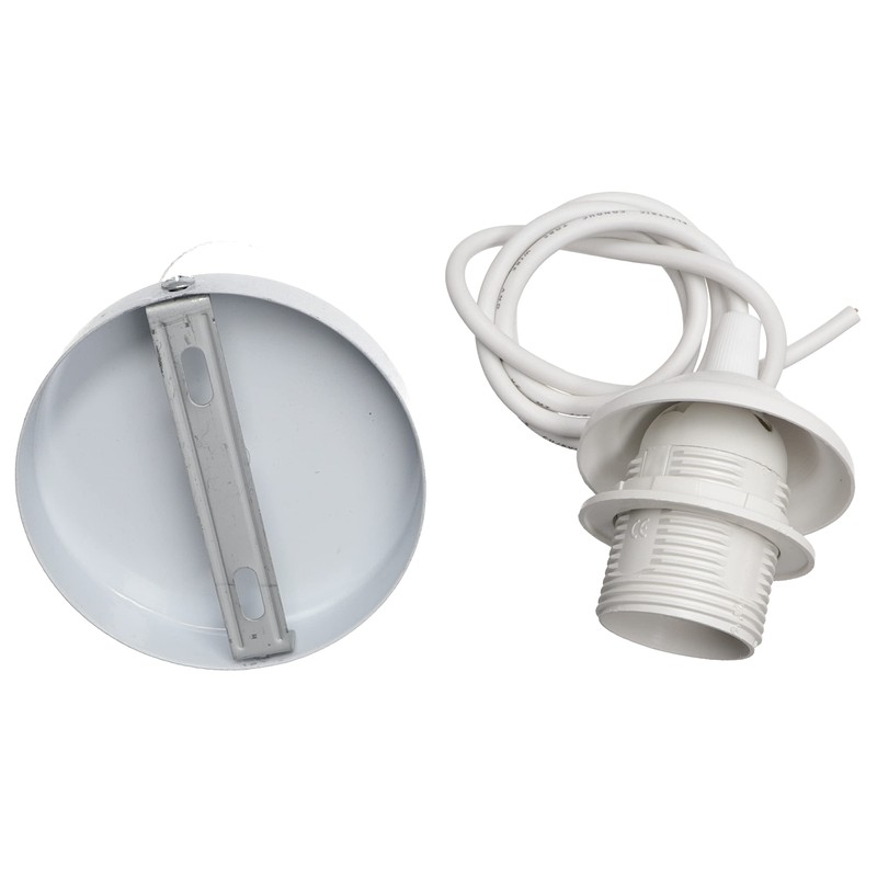 GURU SHOP Ceiling Pendant with Metal Canopy - White E14,