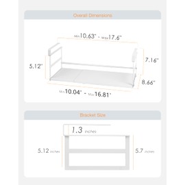 Under Shelf Storage Basket, 2 Pack Heavy-Duty Hanging Baskets Under Cabinet Shelf Organizer, Add-on Space Saver Kitchen, Pantry, Laundry Room, Slide-in White Extended Height