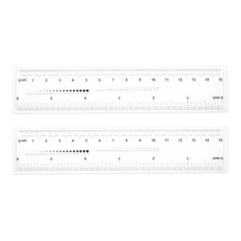 sourcing map 2pcs Film Flexible Ruler 6 Inch 0.1mm Scale PET Plastic Folding Straight Ruler Calibration Soft Ruler Measuring Tool for Factory, Transparent
