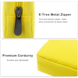 E-Tree Cute Small Makeup Bag,Cosmetic Toiletry Skin Care Make up Little Items Pouch for Purse,Zipper Mini Tech Charger Cable Electronic Organizer Case,Travel Accessories for Women Men Teen,Yellow