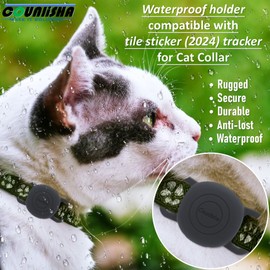 Silicone Holder for Tile Sticker (2024) for cat Collar, Slim Durable Cover tag for pet Necklace Accessories, Waterproof case Protect Tile Life360 Sticker Tracker for Dog,Bag (2 Pack,Black)