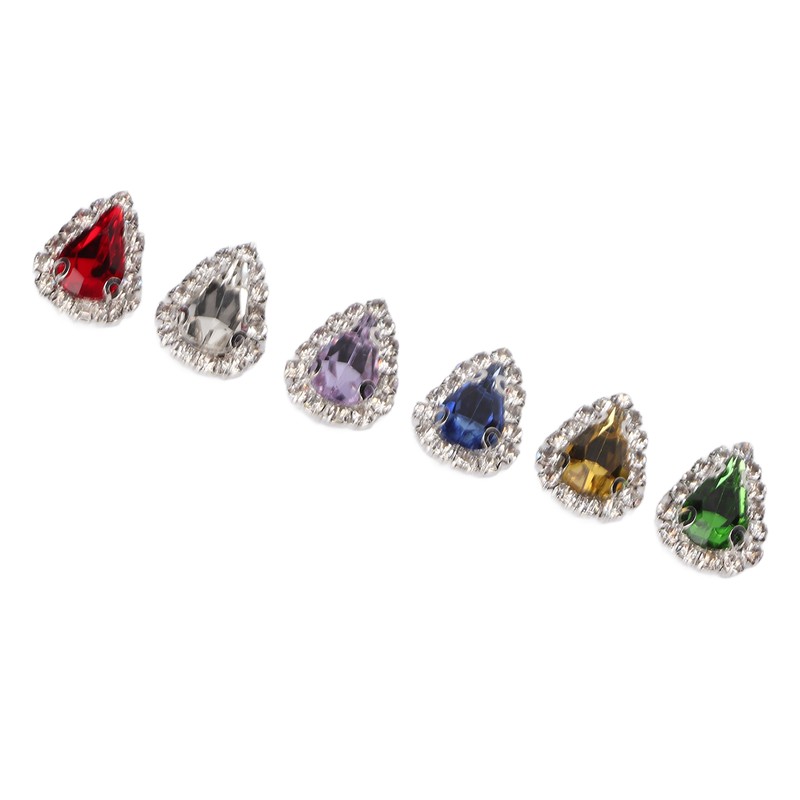 30pcs Sew On Rhinestones 6 Colors DIY Handcraft Glass Rhinestone