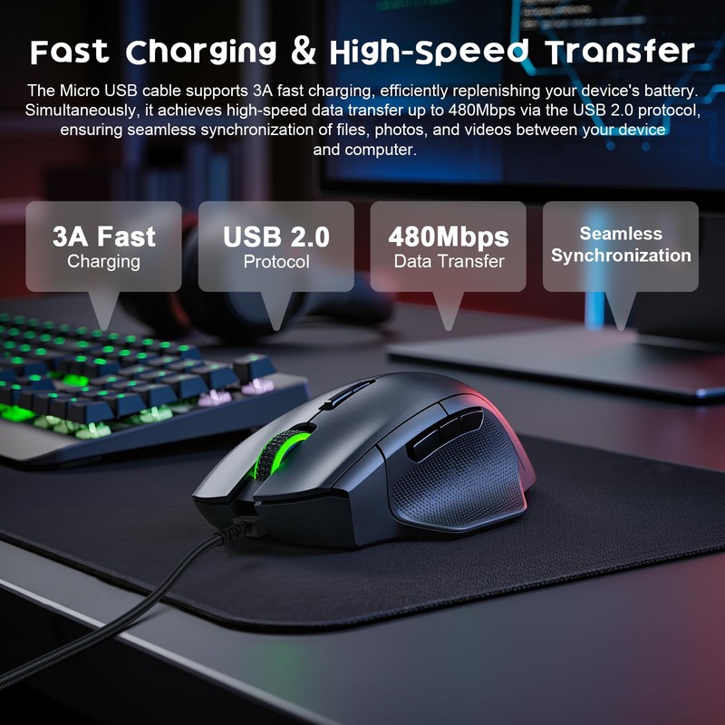 Razer Mouse Charging Cable Compatible with Razer Naga Pro 20000