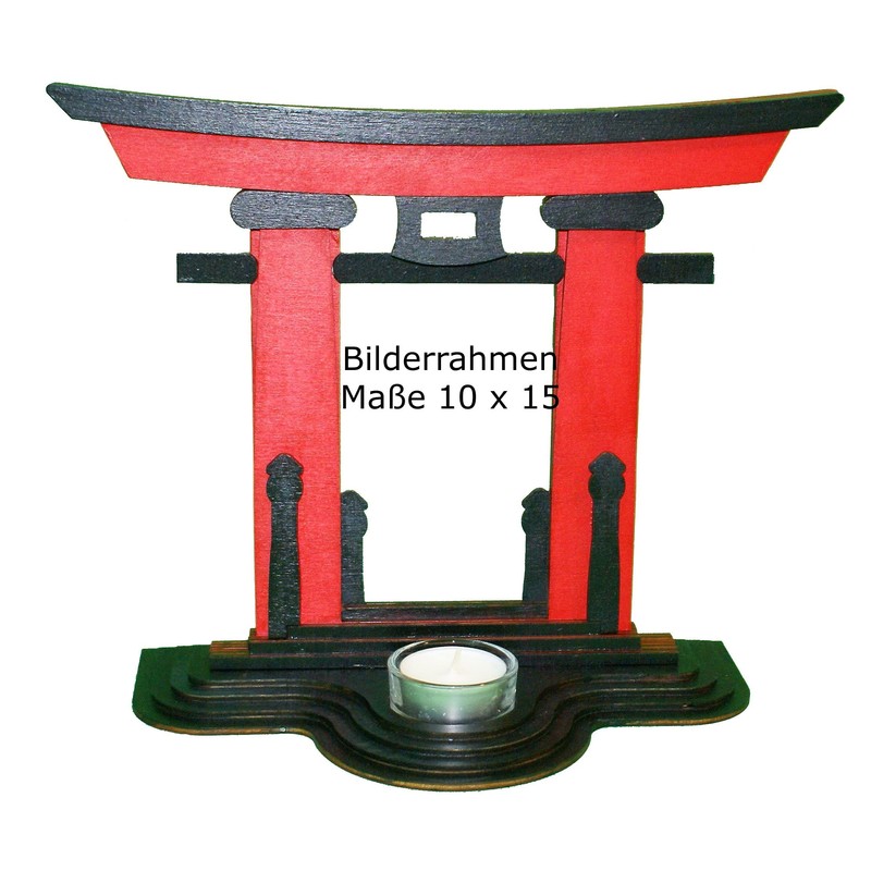 Tanno Design Japanese Statue Torii Kiosho with Picture Frame and