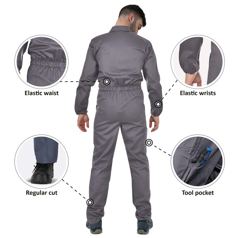 Bwolf Anax Men's Work Overalls, 100% Cotton Work Overalls with