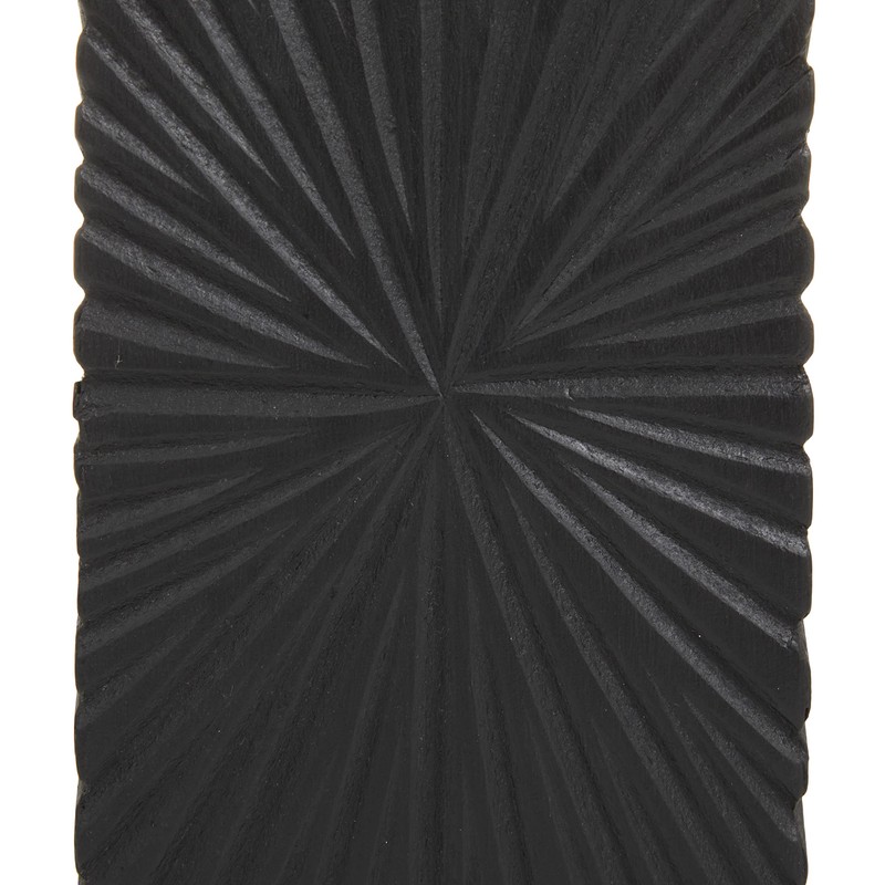 CosmoLiving by Cosmopolitan Wood Geometric Carved Pillar Candle Holder, Set