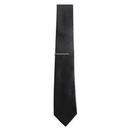 NEXT Wide Textured Tie with Tie Clip, black, Unit size