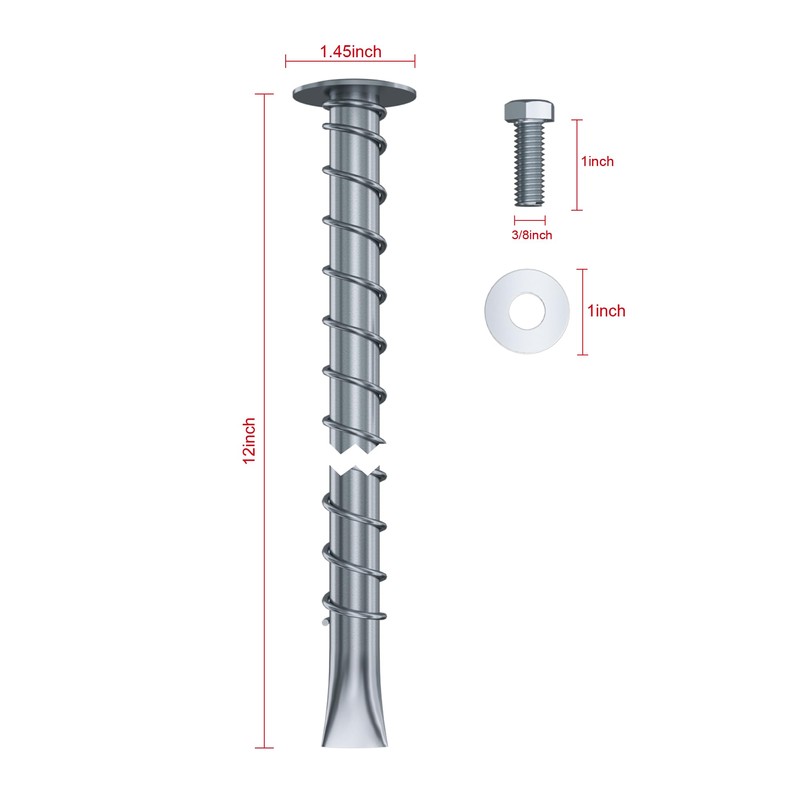 BoltHold SP12-38 Zinc Plated Steel Asphalt Anchors (12” x 5/8”)