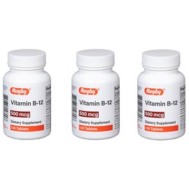 Rugby Vitamin B-12 500 MCG - 130ct (3 Pack)