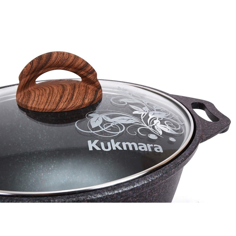 Cooking Pot Aluminum Pot with Glass Lid "Granit ultra" Cookware