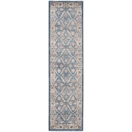 SAFAVIEH Sofia Collection SOF378C Vintage Oriental Distressed Non-Shedding Living Room Entryway Foyer Hallway Bedroom Runner, 2'2" x 10' , Blue / Beige