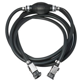 SESHIS Primary Pump with Connector for Outboard Engines, Fuel Hose, Inner Diameter 0.3 inches (8 mm), Gasoline Pump Hose, Rubber, Convenient Tube, Black, Air Pump
