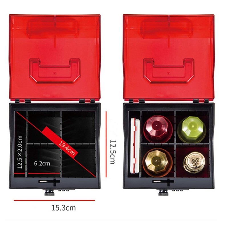 heizi Stamp Case, Seal Case, with Key, Dial Lock, Rubber
