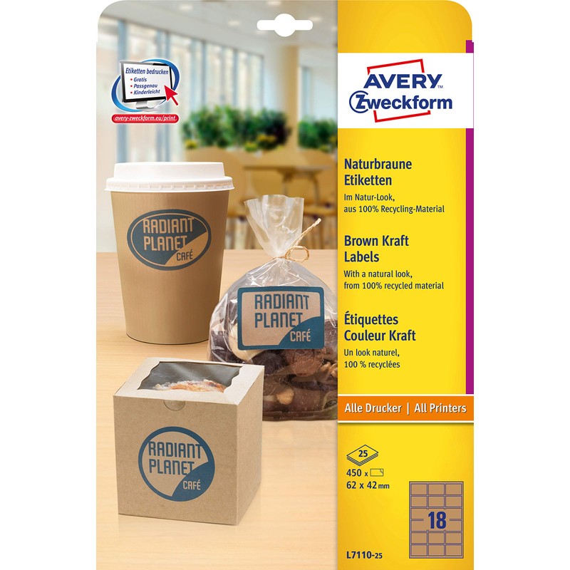 Avery Purpose Form L7110-25 Product-Labels, 42 x 62 mm, 25