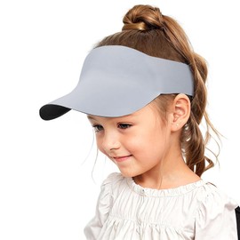Zando Toddler Visor Hat Baby upf 50+ Adjustable Toddler Sun Protective Golf Hat Lightweight Tennis Sports Hats Grey Visors Hat Toddler Summer Beach Caps for Little Boys Girls Grey 2-5T