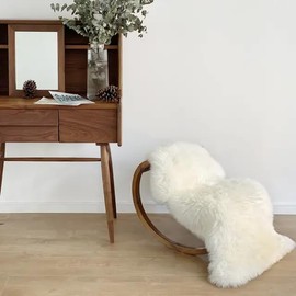 Genuine Sheepskin Rug 2x3 ft - Luxuriously Soft, Natural Wool, White Fur Accent Rug for Bedroom, Living Room, or Nursery - Real Sheepskin Decorative Throw