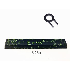 Novelty Spacebar Artisan Keycap PBT Dye Subbed 6.25u 6.5u Custom Keycaps Cherry Profile for Standard ANSI Cherry MX Mechanical Gaming Keyboards (6.25u E=mc² (Black))