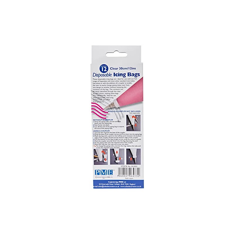 PME Disposable Icing Bags, 30 cm (12-Inch), Pack of 12